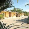 Bungalow gialli circondati da palme e vegetazione tropicale.